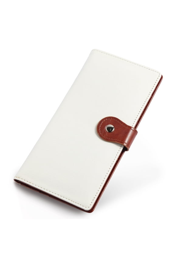Ultra-thin Long Wallet RFID Blocking Vegan Leather Clutch With Zipper Pocket