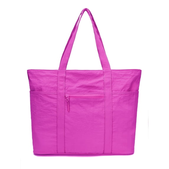 Duryarhall Water Resistant Nylon Tote Bag for Women, Lightweight Travel Shoulder Bag Handbag With Zipper for Travel, Work, Beach, Gym