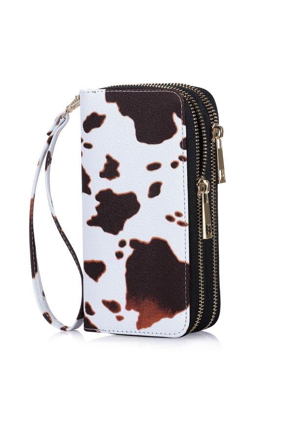 Women's Double-zipper Crash Wallet Long Clutch With Detachable Wristband