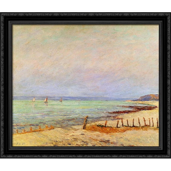Dusk 34x28 Large Black Ornate Wood Framed Canvas Art by Maxime Maufra