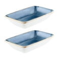 thumbnail image 1 of Dusk 6" x 3.75" x h:1.25" 6 oz. Rectangular Blue Vitrified Deep Plate (Set of 2), 1 of 3