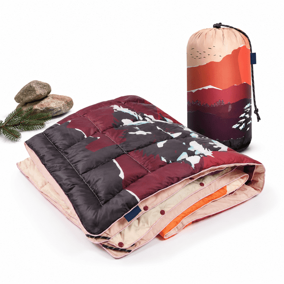 Dusk 650 Fill Power Down Camping Blanket, Lightweight Packable Outdoor Throw