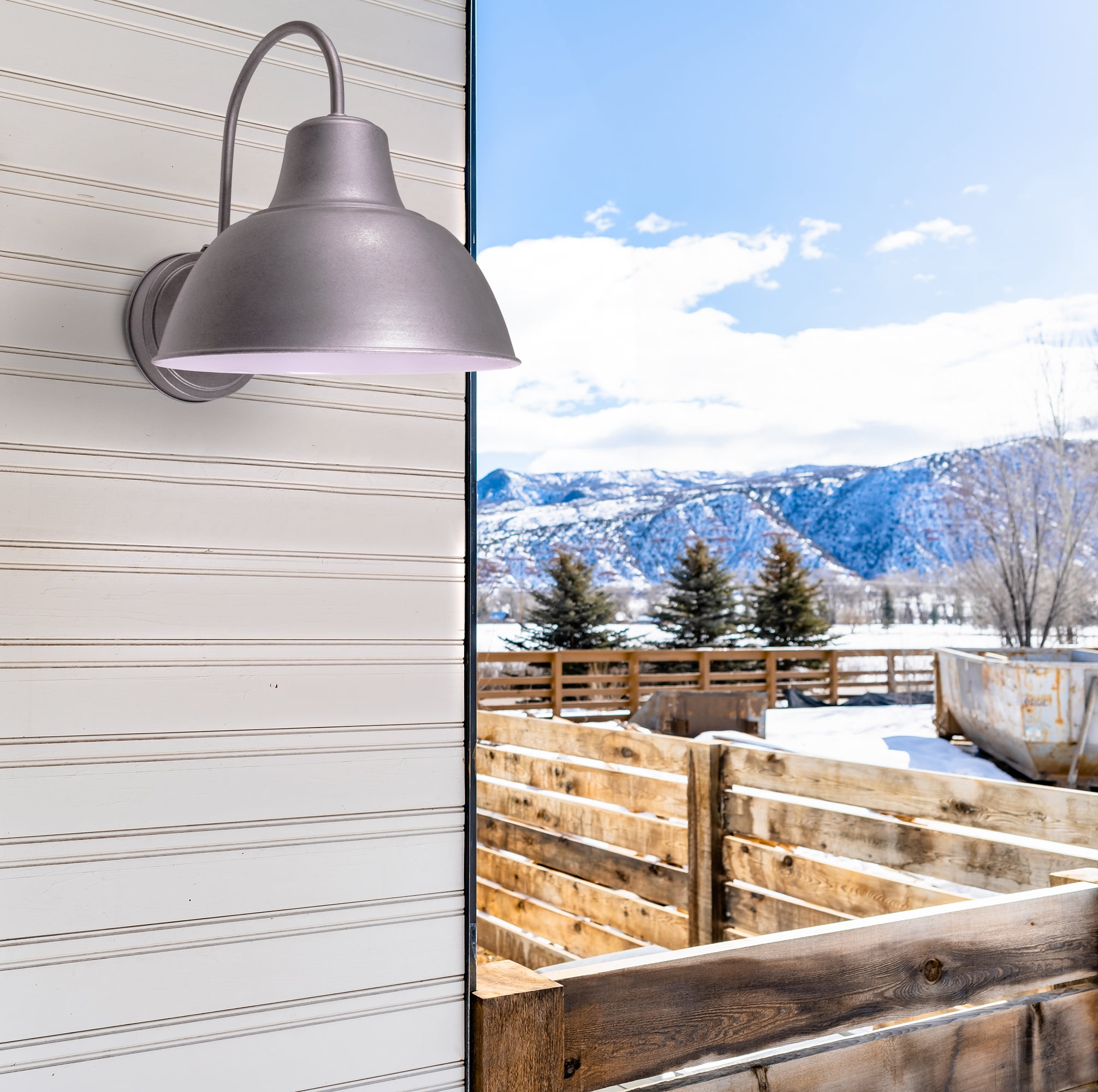 Dusk to Dawn 11.5” Barn Light, Outdoor Farmhouse Wall Fixture in