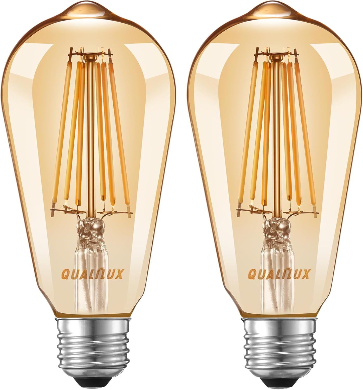 Dusk to Dawn Edison Light Bulbs ST19, Vintage Amber Glass, 2300K Amber ...