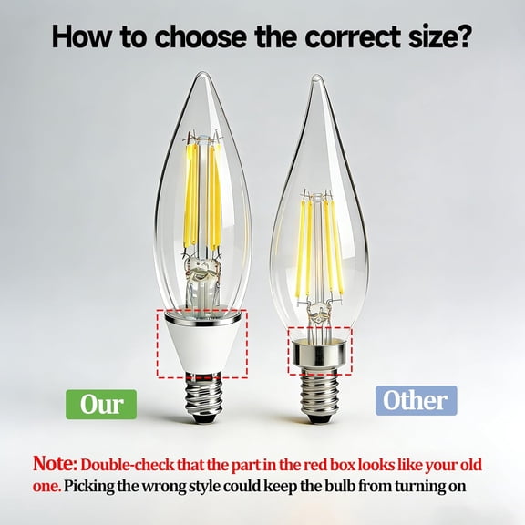 Dusk to Dawn Outdoor LED Light Bulb, 5W Equivalent 40W, Candelabra B11 Light Bulb, 2700K Soft White, Edison LED Bulbs E12 Base, Lighting Sensor, Auto On/Off for Porch Patio Garage, 6 Pack