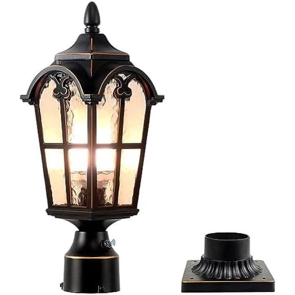 Dusk to Dawn Outdoor Lamp Post Lights Waterproof Exterior Pole Lantern Lighting Fixtures with 3-Inch Pier Mount Base for Garden Patio Yard Pathway Driveway$$Tools & Hardware Other