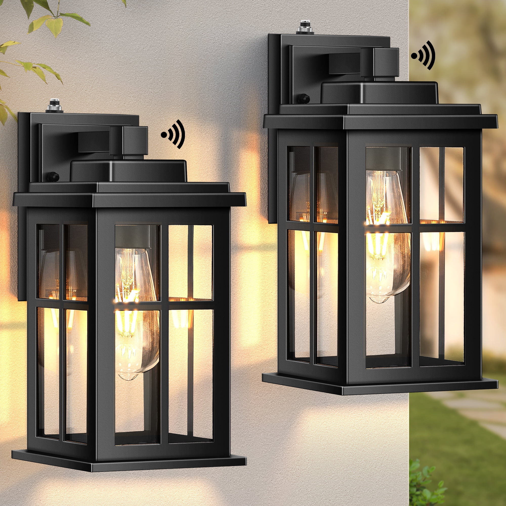 Dusk to Dawn Outdoor Lights for House, 2 Pack Outdoor Light Fixture, Black  Exterior Lighting Fixtures, Dusk to Dawn Outdoor Lighting for House, Porch,  Garage, Doorway, Anti-Rust, Waterproof - Walmart.com, image size:2000x2000