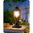 thumbnail image 1 of Dusk to Dawn Outdoor Post Light, Pole Light Fixture with Pier Mount Base, Waterproof Exterior Lamp Post Lantern Head, Clear Stone-Patterned Glass, for Driveway Yard Fence Garden Patio, 1 of 16
