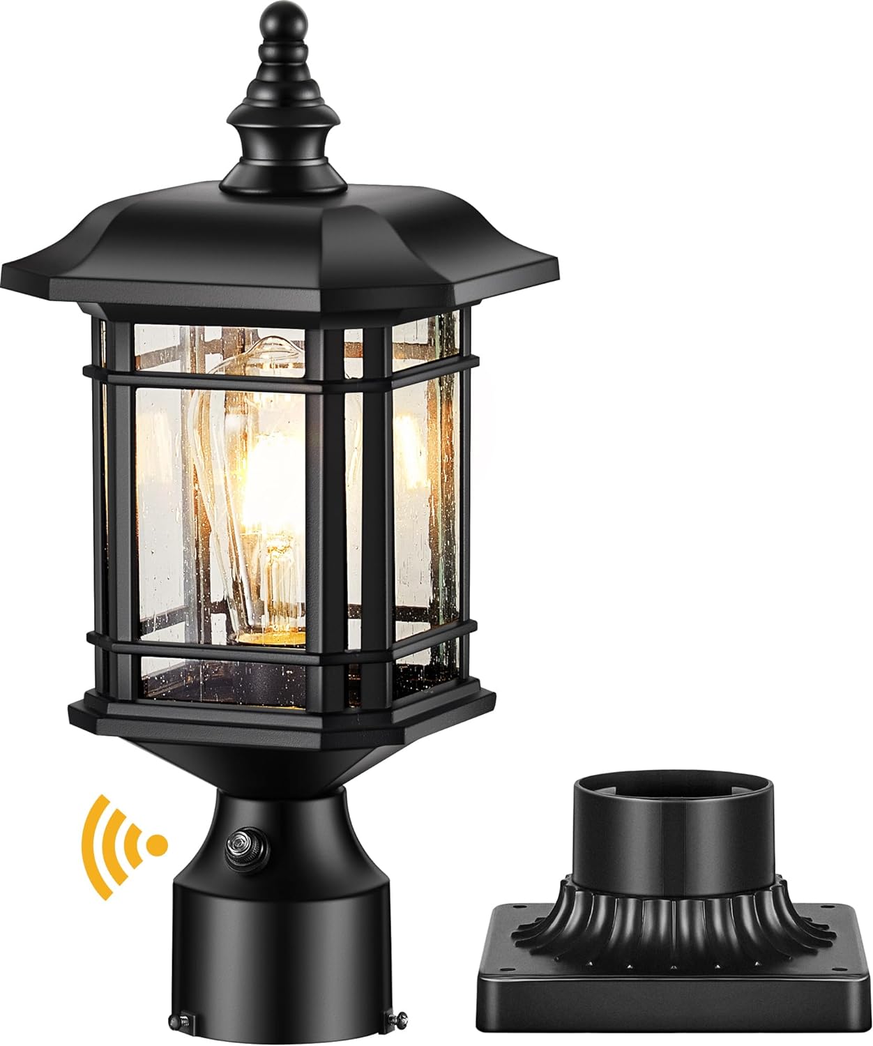 Dusk to Dawn Post Lights Outdoor, Black (Hardwired 120V) Post Lantern