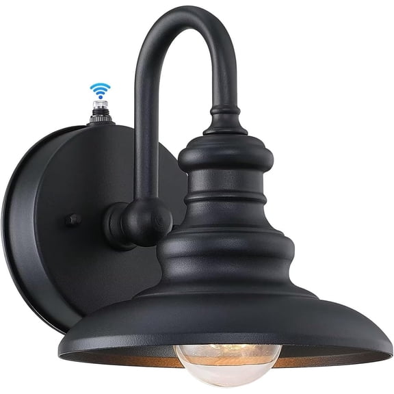 Dusk to Dawn Sensor Outdoor Wall Sconce Black Exterior Gooseneck Barn Light Fixtures Waterproof Farmhouse Wall Mount Porch Lighting Anti-Rust Outside Lantern for House Garage Entryway