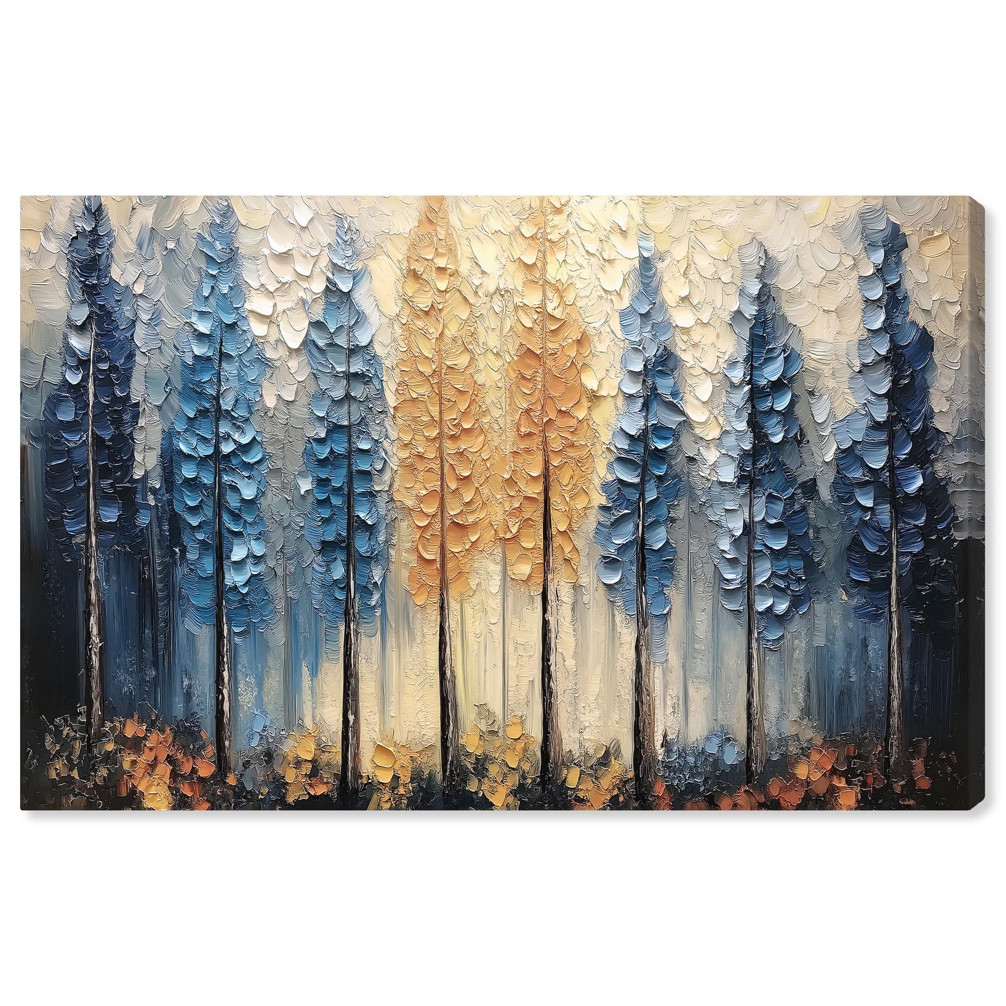 Dusk & Dawn Blue Floral Abstract Canvas Art, 15" x 10"