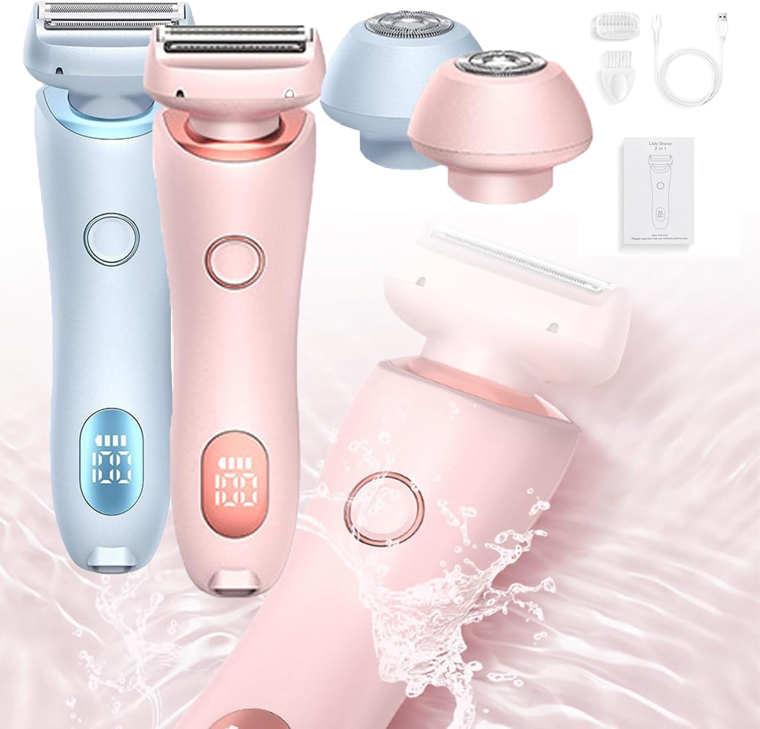 Dusk Electric Shaver for Women, 2-in-1 Electric Waterproof