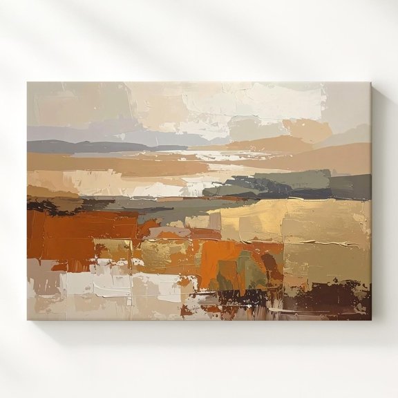Dusk Harmony Abstract Landscape Wall Art Print, Earth Tone Decor