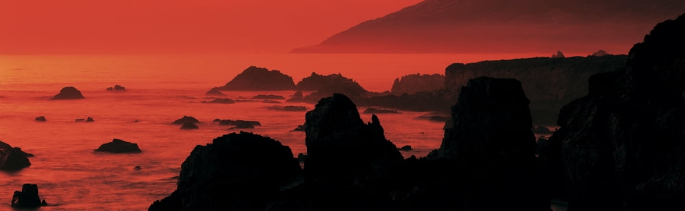 Dusk Headlands near Pacific Valley Big Sur CA USA Canvas Art - Panoramic Images (9 x 30)