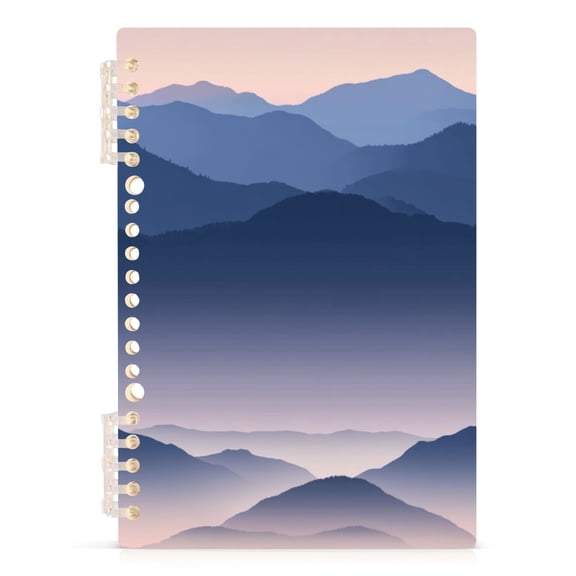 Dusk Landscape A5 8.3x5.7in PP Notebook, Adjustable Rings, 60 Sheets, Diary or Journey Note
