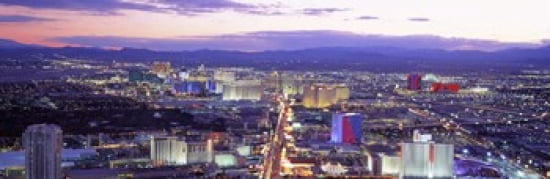 Dusk Las Vegas NV USA Canvas Art - Panoramic Images (36 x 12)