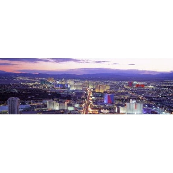 Dusk Las Vegas NV USA Poster Print (18 x 6)