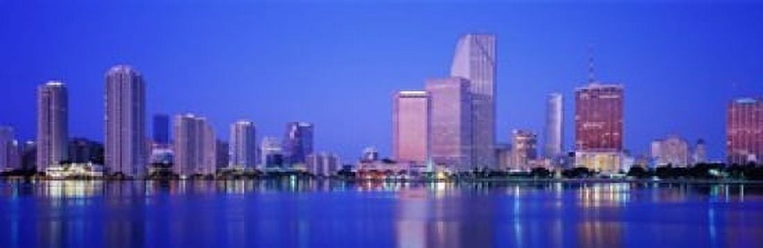 Dusk Miami Florida USA Canvas Art - Panoramic Images (18 x 6)