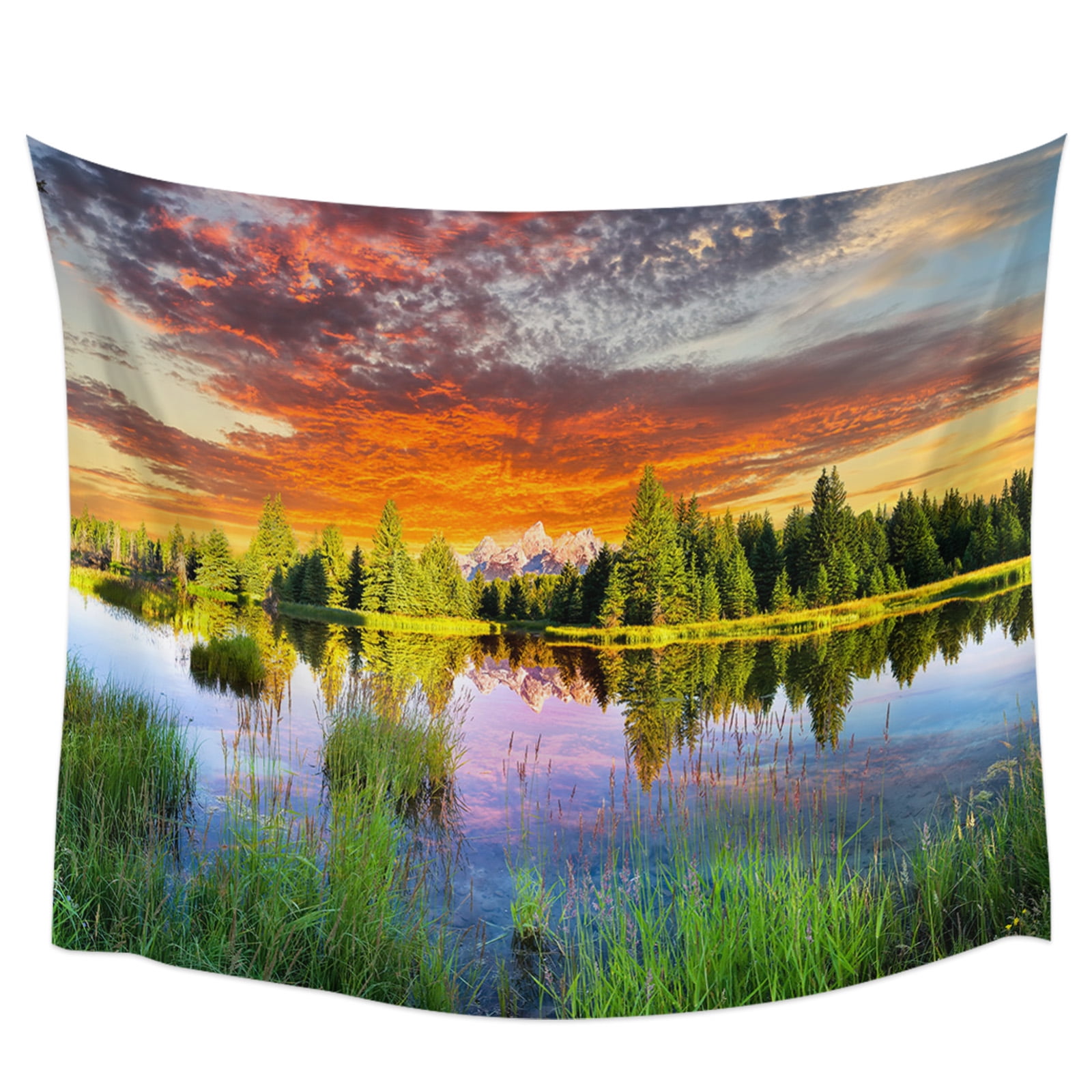 Dusk Mountain Forest Tapestry Wall Hanging Home Decor Tapestries Wall
