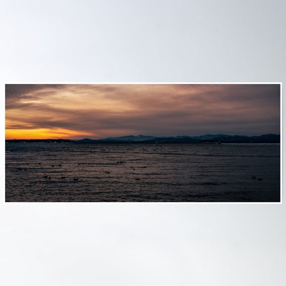 Dusk On Champlain Poster Wall Art, Modern Wall Decor, 8x12 UNFRAMED