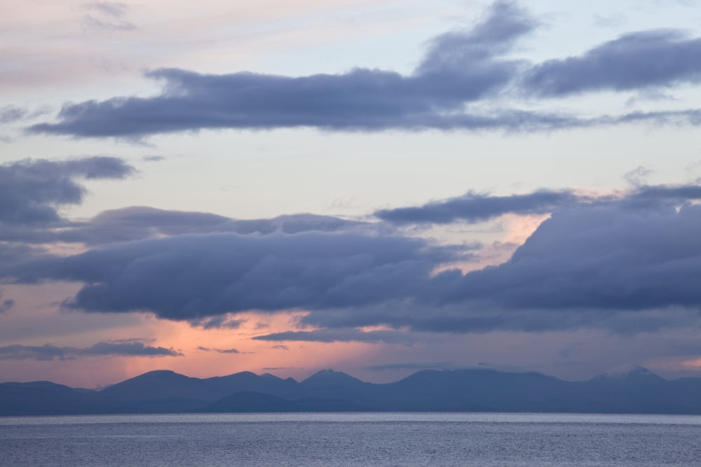 Dusk Over The Cooley Peninsula And Mourne Mountains County Down Northern Ireland Canvas Art - Peter McCabe  Design Pics (38 x 24)