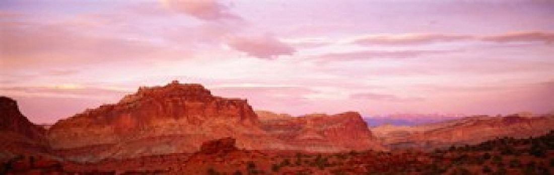 Dusk Panorama Point Capital Reef National Park UT Canvas Art - Panoramic Images (18 x 6)