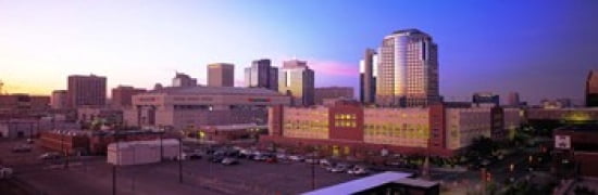 Dusk Phoenix AZ Canvas Art - Panoramic Images (36 x 12)