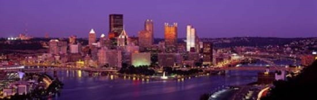 Dusk Pittsburgh PA USA Canvas Art - Panoramic Images (18 x 6)