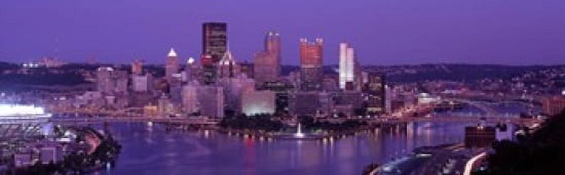 Dusk Pittsburgh PA USA Canvas Art - Panoramic Images (18 x 6)