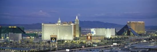 Dusk The Strip Las Vegas NV Canvas Art - Panoramic Images (36 x 12)