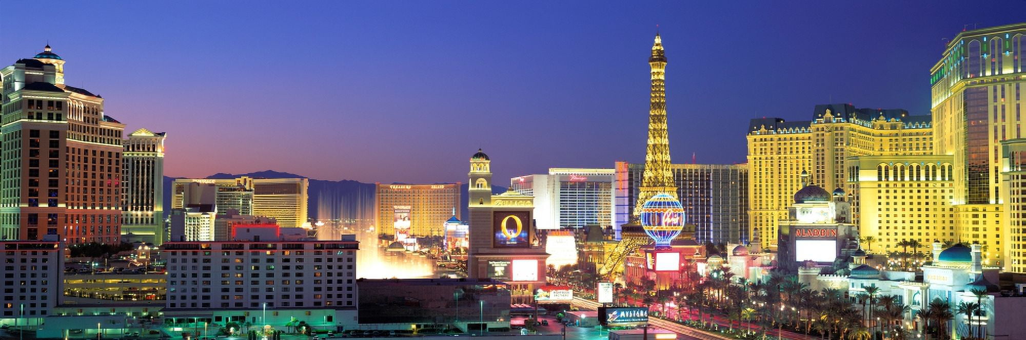 Dusk The Strip Las Vegas Nevada USA Canvas Art - Panoramic Images (27 x 9)