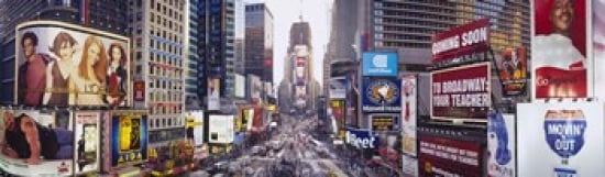 Dusk Times Square NYC New York City New York State USA Canvas Art - Panoramic Images (38 x 12)