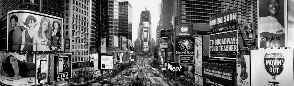 Dusk Times Square NYC New York City New York State USA Canvas Art - Panoramic Images (5 x 15)