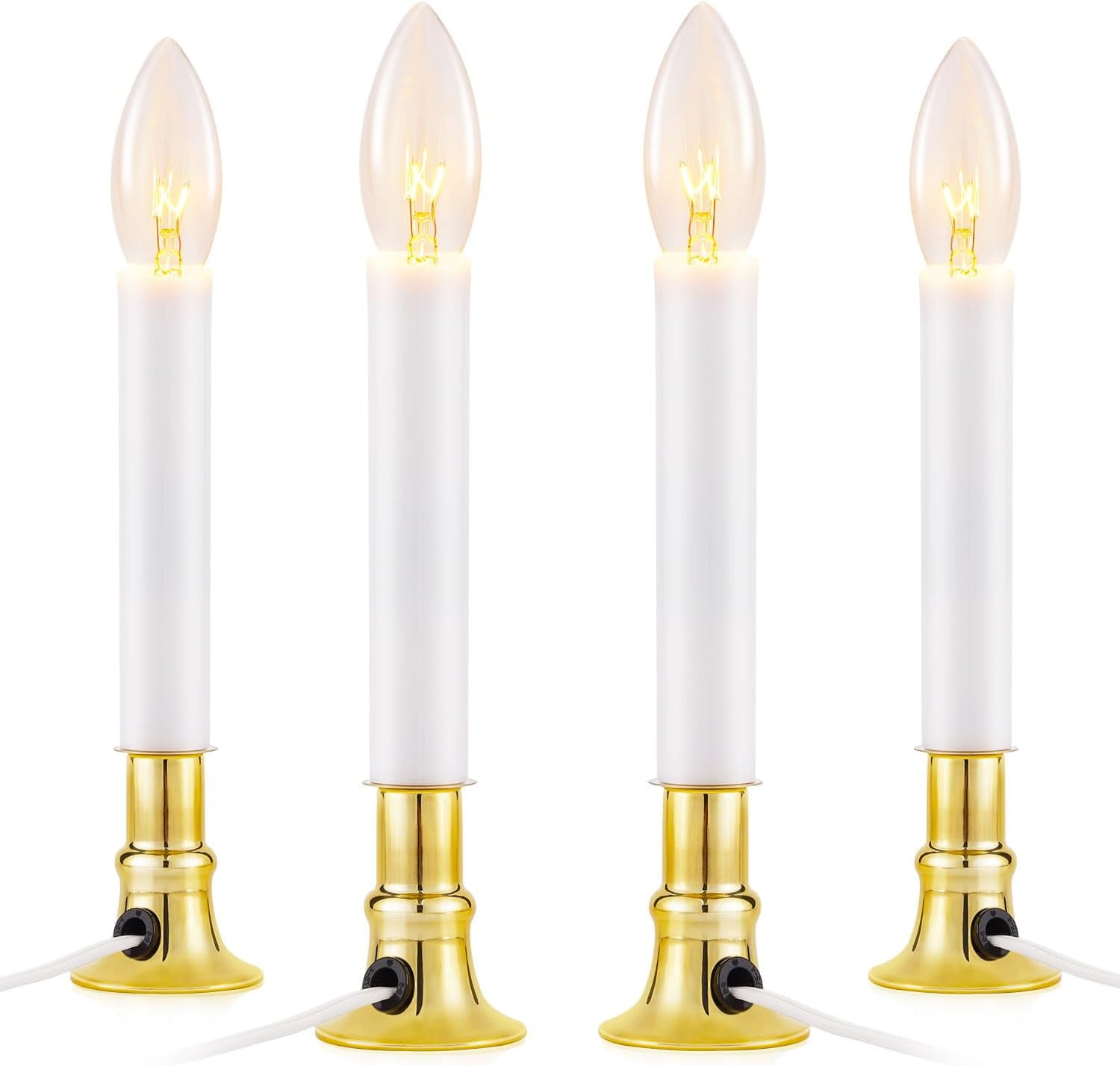 Dusk to Dawn Christmas Electric Window Candle Lights 4 Pack Plugin