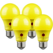 Dusk to Dawn Light Bulbs Outdoor, Sensor A19 LED Light Bulb, Auto on/Off Photocell Automatic for Outdoor Lighting, 5000K, Pack of 4