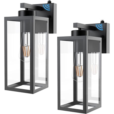 Dusk to Dawn Outdoor Wall Lantern,Black,Bulb Not Included