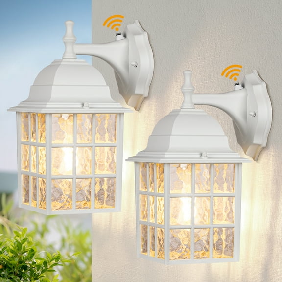 Dusk to Dawn Outdoor Wall Lights, Sensor Exterior Lights, Waterproof Porch Lights for Garage, Front Door (Set of 2)