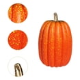 thumbnail image 1 of Dusknt 1 Pack Large Foam Pumpkin 8.5 Inch, Paintable Orange Artificial Pumpkin with Gold Handle, Thanksgiving and Halloween Decoration for Tabletop Mantel Shelf, 1 of 2