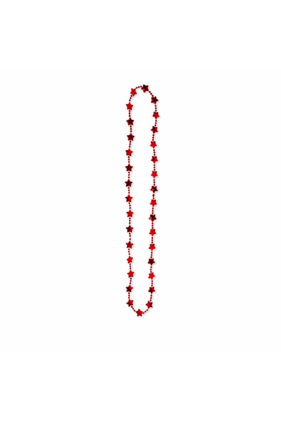 1 Pcs 4Th of July Beaded Necklace Red Bead Necklace Bulk, Mardi Gras Round Beaded Necklaces for July 4Th Party Parade Event Festival Christmas Supplies Decor