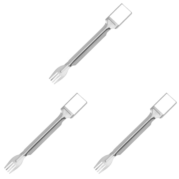 Dusknt 2 in Watermelon Slicer & Fork Stainless Cutter Tool, 3-Pack Stainless Steel Double-Ended Watermelon Cutting Fruit Forks