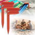 thumbnail image 1 of Dusknt 2Pc Beach Vacation Essentials Plastic Rv Outdoor Clips Windproof Towel Clamps Camping Picnic Mat Fasteners Anchor Stakes, Orange, 1 of 4