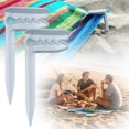 thumbnail image 1 of Dusknt 2Pc Beach Vacation Essentials Plastic Rv Outdoor Clips Windproof Towel Clamps Camping Picnic Mat Fasteners Anchor Stakes, White, 1 of 4