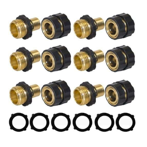 Dusknt 3/4 Inch Standard Garden Hose Fitting Hose Adapter for Watering Units Faucets and Garden Accessories 6 Pc