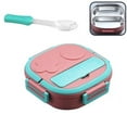 thumbnail image 1 of Dusknt 304 Portable Stainless Steel Lunch Box for Going Out, Pink, Two Compartments, Food Storage,, 1 of 9