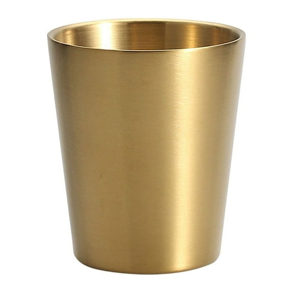Dusknt 304 stainless steel wine cup Korean beer cup coffee cup adult Mark water cup lettering double layer gold soju cup gold B, Glass&Bottle,