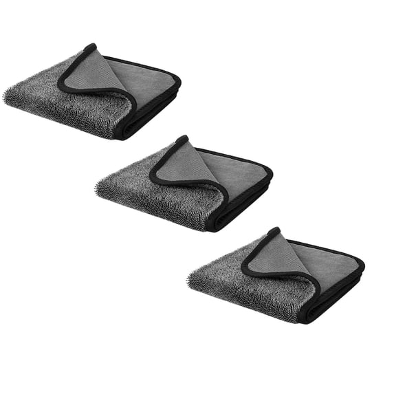 Dusknt Absorbent Kitchen Towels, Microfiber Cleaning Cloths Lint Free Reusable Thick Towels Multipurpose for Car Detailing Household Use, 30*40cm,3 pc