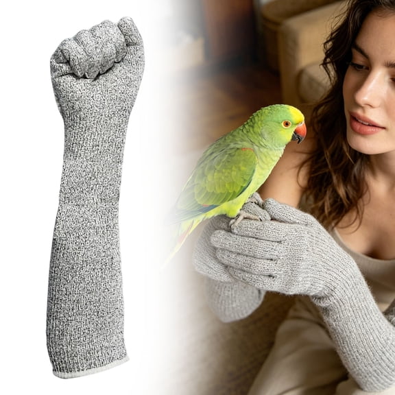 Dusknt Anti Scratch Work Arm Cover, Cut Resistant Arm Sleeve Full Coverage Safety Sleeve with Integrated Gloves Breathable Stretch Protective Guard for Outdoor Working Animal Care Use