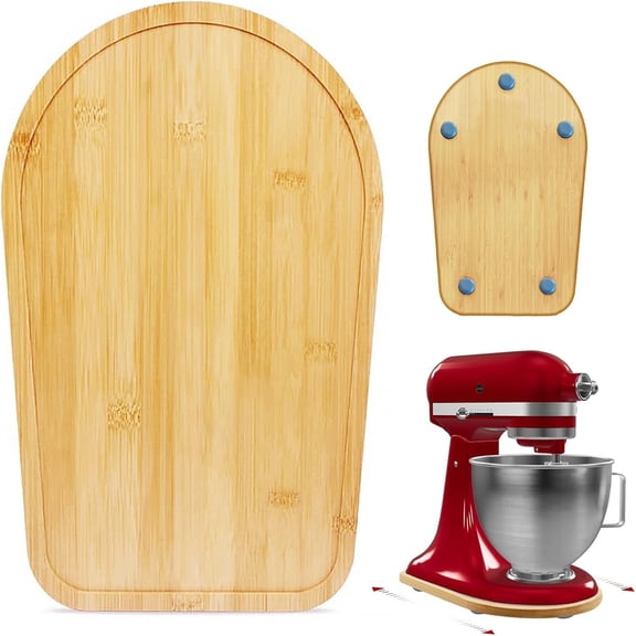 Dusknt Bamboo Mixer Slider Compatible with Tilt-Head Stand Mixer, Appliance Sliding Mat Accessories for Kitchen Aid, Counter Moving Tray Attachments Fits for Kitchenaid Artisan