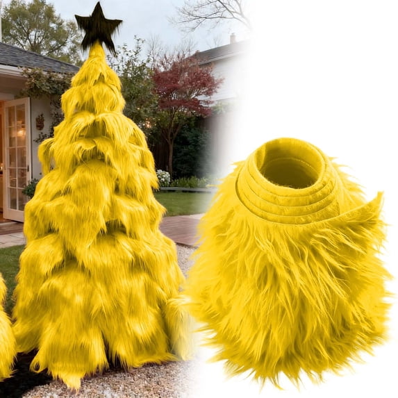 Dusknt Beard Trim Fuzzy Craft Fur Shaggy Plush Precut Strips, for Cosplay Costume Dwarf Decoration Diy Crafts 2" X 71", Yellow