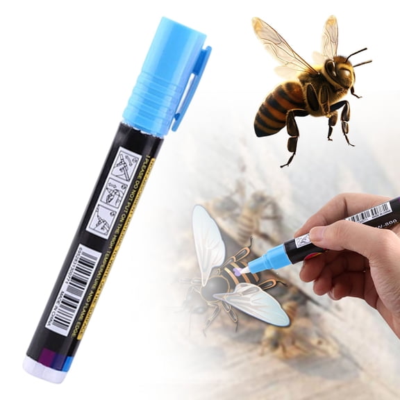 Dusknt Bee Marker Pen, White Bee Marker Pen, Marker Pens, Bee Marking Pan Waterproof Paint Pens, Quick-Drying Maker Pan Tool Beekeeper Maker, 13.5Cm (8Pcs Blue)